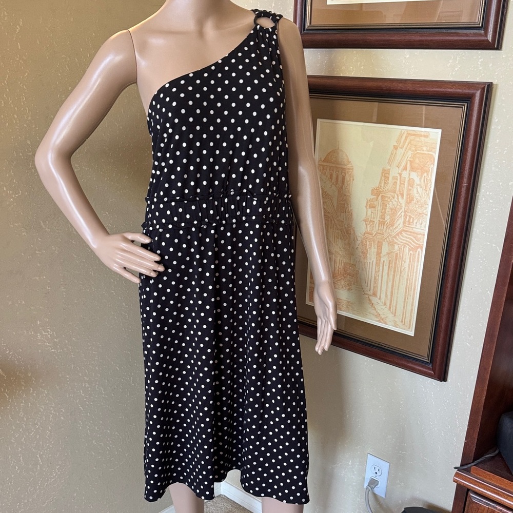 Lane Bryant Womens Black Polka Dot Stretch Dress sz 22 24 3X NWT